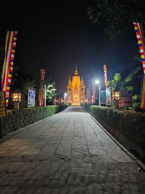 Sarnath temple at night